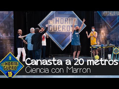 Marron y un nuevo reto ¿Serán capaces de meter una canasta a 20 metros de distancia? - El Hormiguero