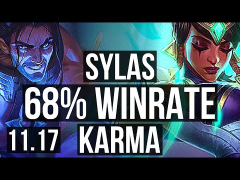 SYLAS vs KARMA (MID) | 68% winrate, 15/3/9, Legendary | EUW Grandmaster | v11.17
