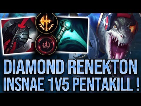Korean Diamond Renekton INSANE 1V5 PENTAKILL! | High Elo Replays