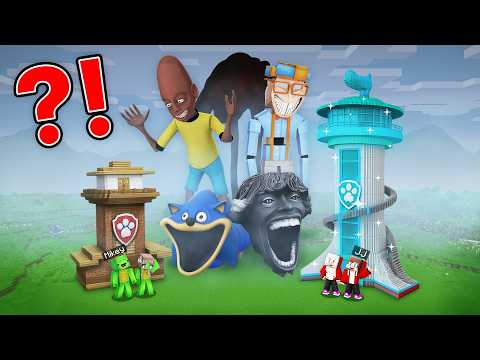 Mikey Family POOR & JJ Family RICH PAW PATROL TOWER vs MOBS in Minecraft - Maizen