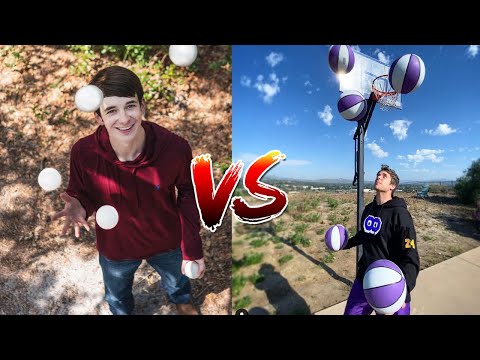 5 BALLS vs 5 BASKETBALLS Endurance Challenge! Josh Horton vs Wafellow