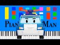 Robocar Poli Theme Song Slow Easy Medium Piano Tutorial 4K