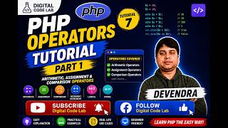 🚀 PHP Operators Tutorial Part 1 | Arithmetic, Assignment & Comparison Operators | PHP Tutorial #7