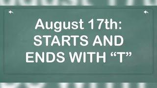 Jeopardy Calendar August 17th, 2026