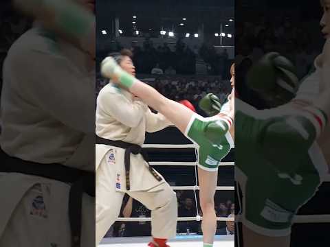【前蹴りからのハイキックKO】シュートボクサー vs 空手家 #knockout #kickboxing #muaythai