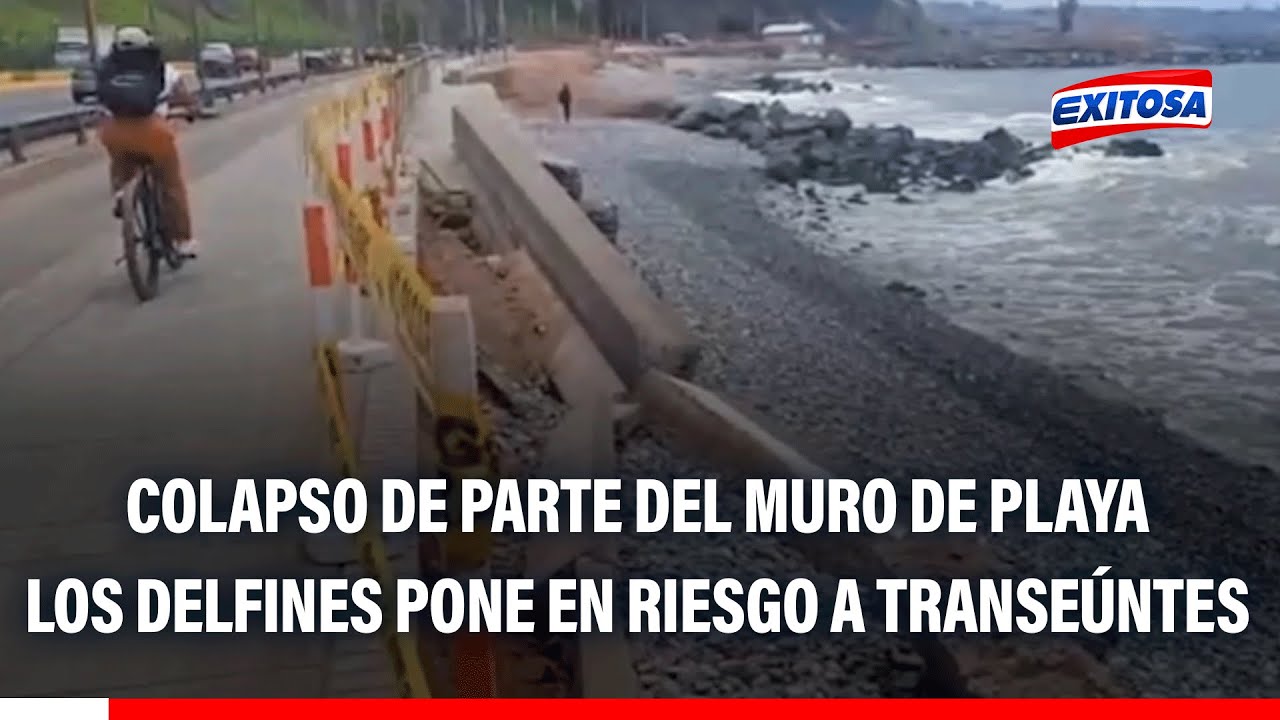 🔴🔵 Miraflores: Colapso de parte del muro de playa Los Delfines pone en riesgo a transeúntes