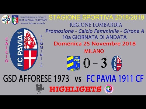 FC PAVIA 1911 CF - stagione 2018/19 - campionato - 10A ANDATA - AFFORESE