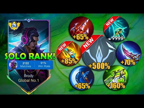 WTF! TOP GLOBAL BRODY BEST 1 HIT BUILD! 200% DAMAGE HACK?😱 | BRODY BEST BUILD 2025 | MLBB