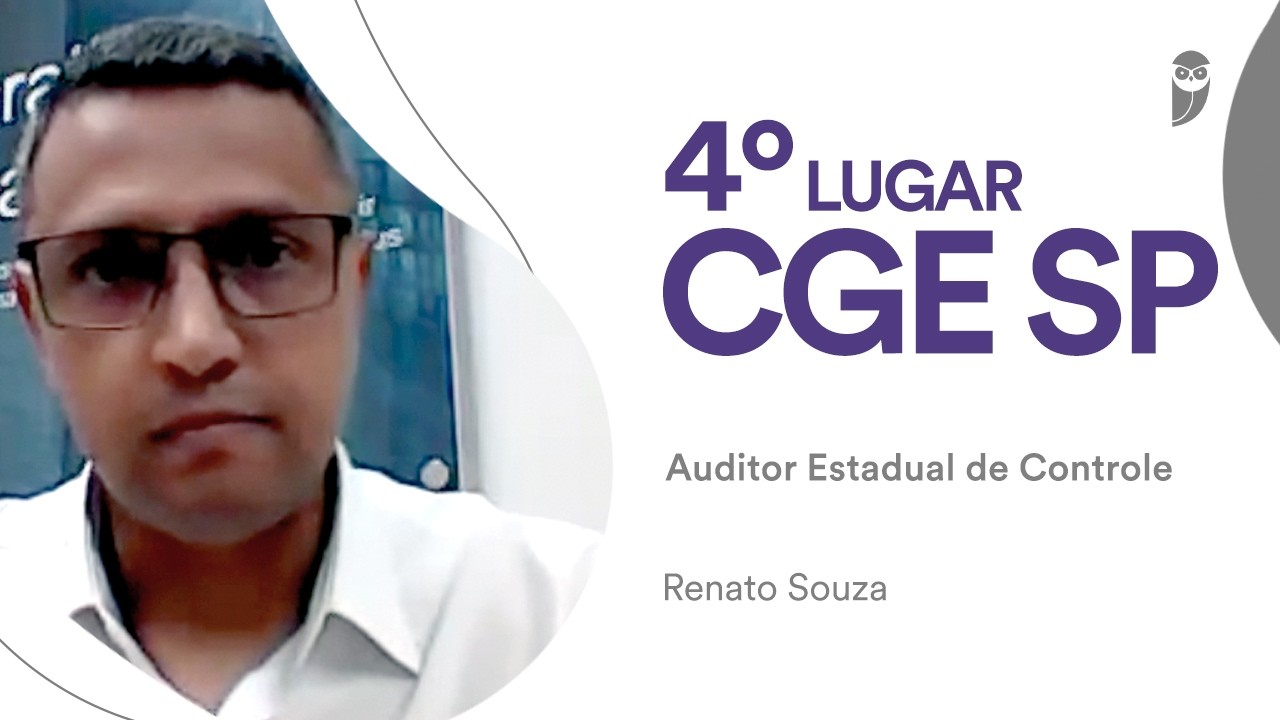 Concurso CGE SP: Renato Souza aprovado em 4º lugar - Auditor Estadual de Controle
