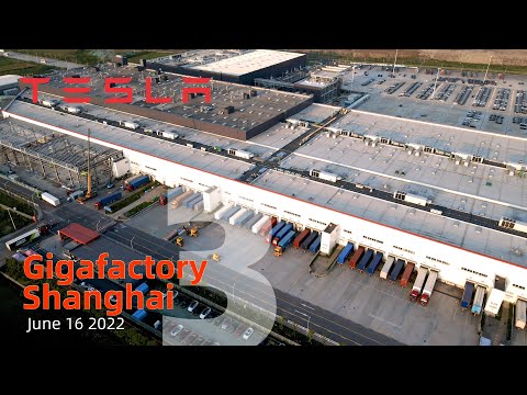 (June 16 2022) Tesla Gigafactory 3 Shanghai 4K Video