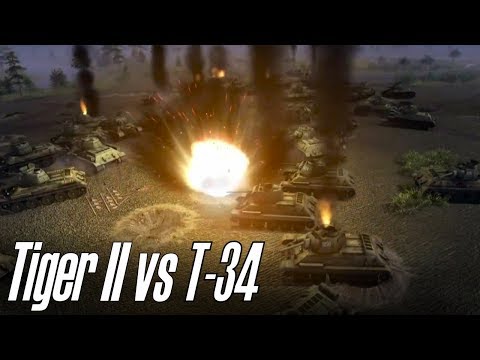 4 King Tigers vs 30 T-34