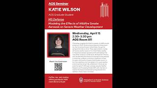 UW-AOS Department Seminar - April 15, 2026 - Katie Wilson