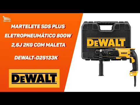 Martelete SDS PLUS Eletropneumático 800W 2,6J 2Kg 220V com Maleta DEWALT-D25133K - Video