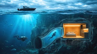 This man Built a SECRET HOUSE inside an UNDERWATER CAVE  — Building a house in the open sea (ASMR)