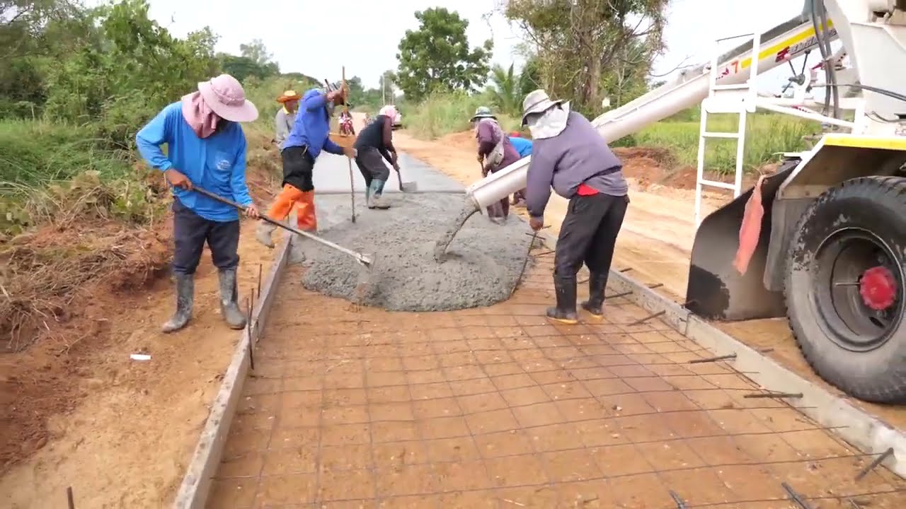 Como é o asfalto na Tailandia   Asfaltamento por Concretagem . pavimento de concreto