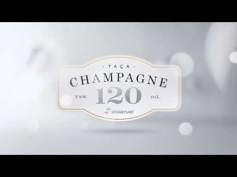 TAÇA CHAMPAGNE 120ML/DOURADA STRAWPLAST 4 UN