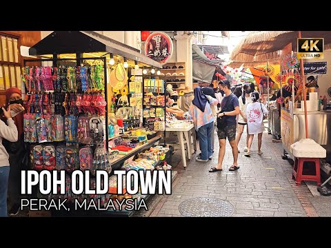 Excursão a pé pela cidade velha de Ipoh: volte no tempo | Perak, Malásia | 4K
