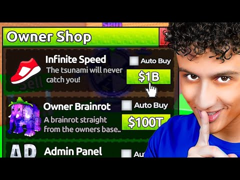 Escape The Tsunami for Brainrots, but there’s an OWNER SHOP..