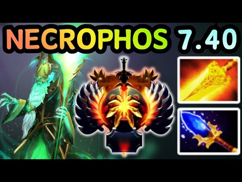 🔥 NEW PATCH 7.40 NECROPHOS OFFLANE HEAL TANK WIN | DOTA 2 GAMEPLAY 🔥