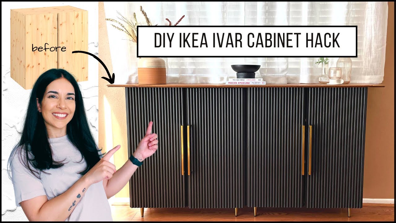 DIY IKEA Ivar Fluted Cabinet | How to Paint Raw Wood | IKEA Hack 2022 | Yasmin Khani
