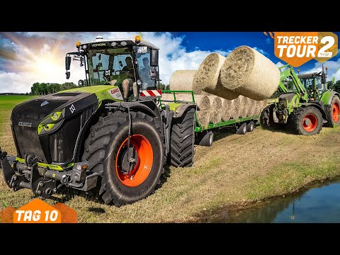 Ballen verladen wie ein Profi: XERION mit Heuballen auf dem Anhänger! | Treckertour 2 Tag 10