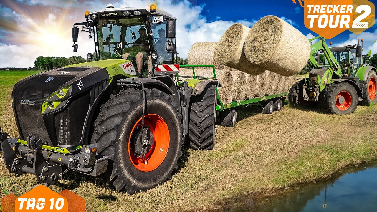 Ballen verladen wie ein Profi: XERION mit Heuballen auf dem Anhänger! | Treckertour 2 Tag 10