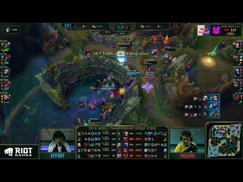 SKT vs Clutch Gaming Baron Teamfight - Worlds 2019