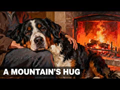 Winter Cabin Ambience: Safe from the Storm with My Giant Dog