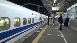 【700系新幹線】のぞみ　新山口駅到着＆発車