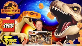 Jurassic World Dominion Lego T-Rex &amp; Atrociraptor Dinosaur Breakout AdventureFun Toy Review!