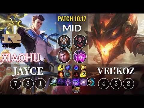 RNG Xiaohu Jayce vs Vel'Koz Mid - KR Patch 10.17