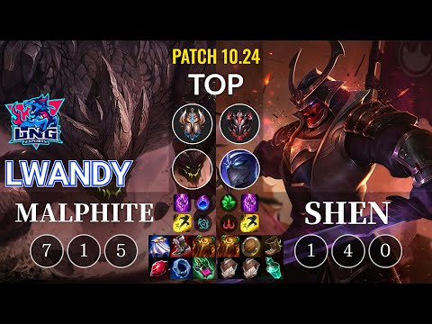 LNG lwandy Malphite vs Shen Top - KR Patch 10.24