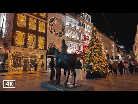 London’s Most Expensive Street at Christmas ✨ New Bond Street 2025 Night Walk | 4K HDR