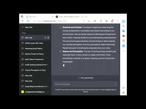 ChatGPT Spirituality ACIM Lesson 184 - The Name of God is my inheritance