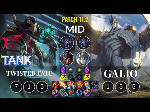 TLN Tank Twisted Fate vs Galio Mid - KR Patch 11.2