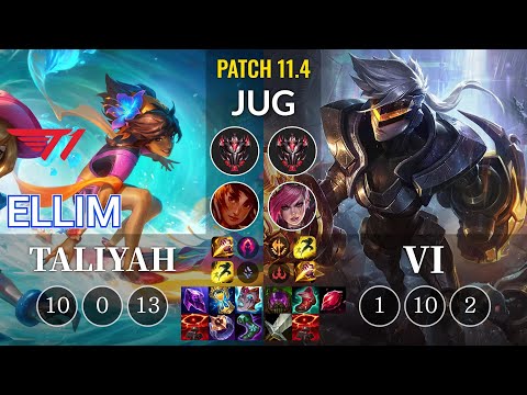 T1 Ellim Taliyah vs Vi Jungle - KR Patch 11.4
