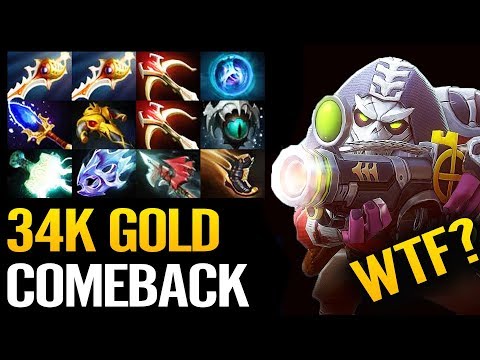 Sniper 10 Slot Items x2 Divine Scepter - 34k Gold Biggest Comeback 7.22g Dota 2