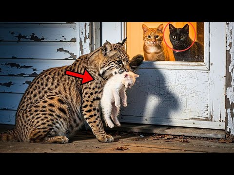 Pregnant Bobcat Dragging Dying Kitten Begs at Door While Cats Watch – What Happens Will SHATTER YOU!