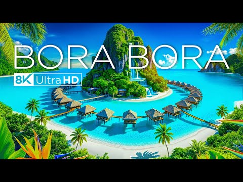 Bora Bora 8K Ultra HD - Stunning Footage French Polynesia, Scenic Relaxation Film with Calming Music