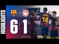 HIGHLIGHTS FC BARCELONA 6 Vs 1 OLYMPIACOS UEFA CHAMPIONS LEAGUE