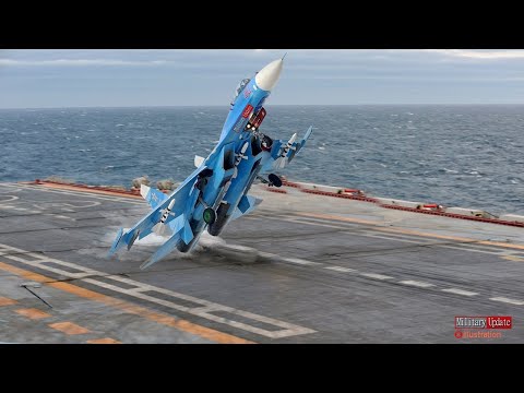 Awesome! Su-33 cobra landing action on Largest Aircraft Carrier