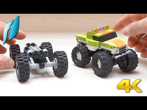 Modified Lego Creator 31101 Monster Truck with My Own Steering System/Plate (MOC - 4K)