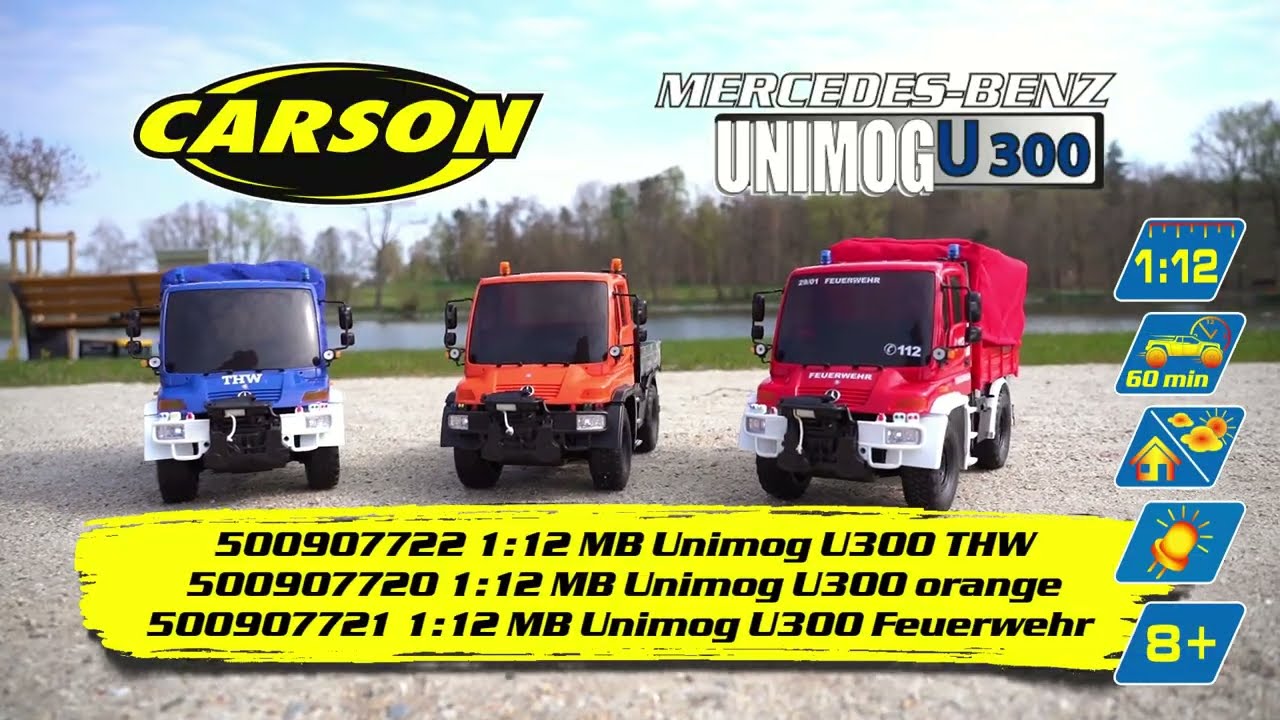 RC auto MB Unimog U300, oranžová