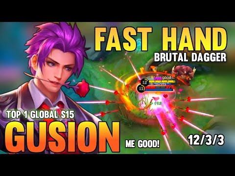 Top 1 Global Gusion S15, Brutal Dagger Combo, Fast Hand | Gusion Gameplay | Mobile Legends✓