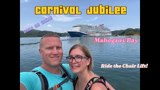 Carnival Jubilee Cruise Vlog Day 5 | Mahogany Bay Chair Lift, Shopping, Food & Rainy Adventures!