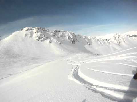 La Plagne Jan 2016 off-piste down from Roche De Meo further ridge run