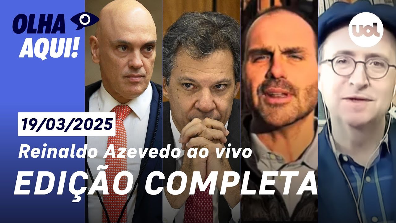 Reinaldo Azevedo ao vivo: Eduardo Bolsonaro afastado, julgamento de trama golpista, crise Trump e +