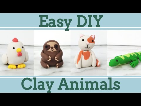 Easy Clay Animals for Beginners #5│4 in 1 Polymer Clay Tutorial