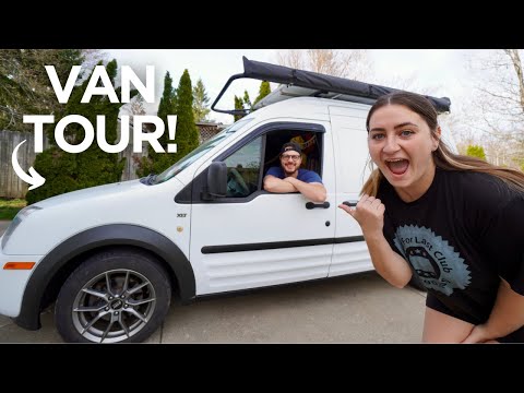 FORD TRANSIT CONNECT MICRO CAMPER VAN CONVERSION FOR TWO: Small budget van for van life! (UPDATED)