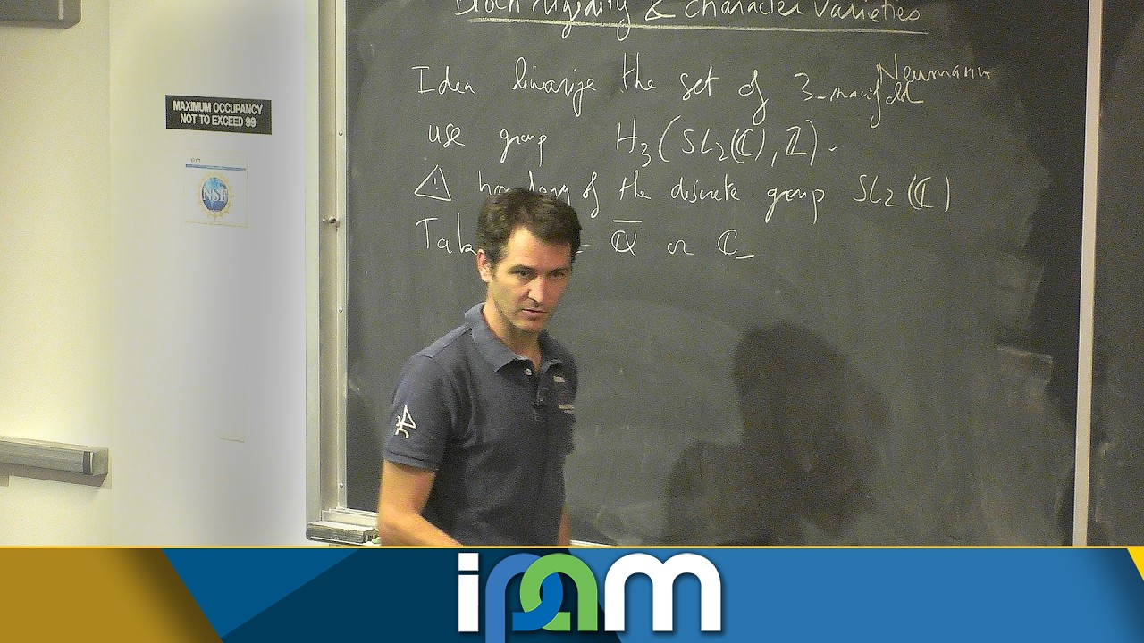 Julien Marche - Bloch rigidity and character varieties of 3-manifolds - IPAM at UCLA